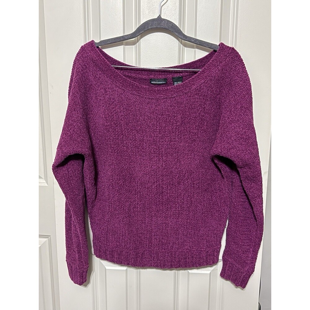 Vintage Moda International Women’s Size Small Magenta Chenille Sweater